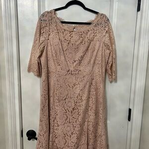 Eliza J Lace Long Sleeve Dress in Soft Pink
